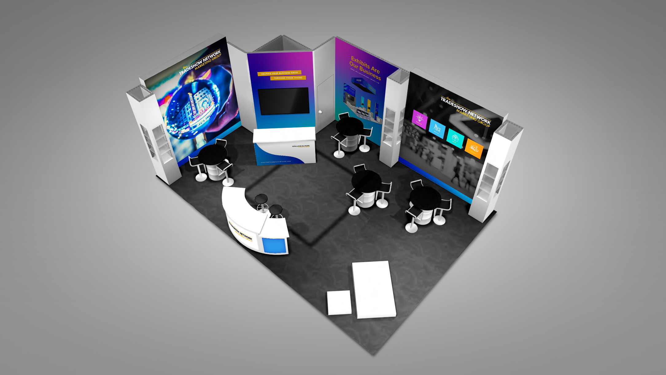 20x30 Corner Exhibit Rental Booth 20x30 Exhibit